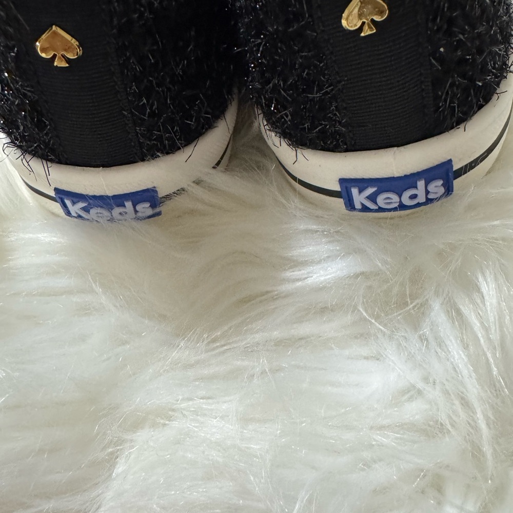 NWT Kate Spade Keds Black Kickstart sparkle tinsel Sneakers size 9 - Picture 10 of 15